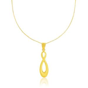 Unbranded 38077-18 14k Yellow Gold Shiny Infinity Style Pendant Size: 