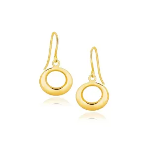 Unbranded 66787 14k Yellow Gold Open Circle Dangle Earrings