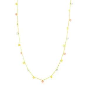 Unbranded 30074-18 14k Tri Color Necklace With Dangling Circles Size: 