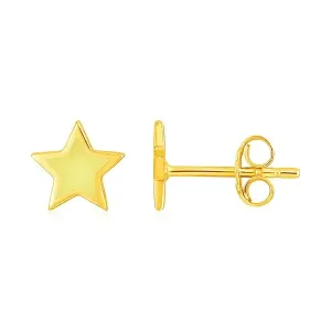 Unbranded 84096 14k Yellow Gold And Enamel Yellow Star Stud Earrings