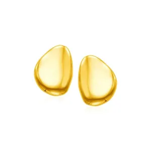 Unbranded 17465 14k Yellow Gold Post Earrings With Polished Abstract S