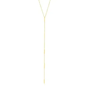 Unbranded 83407-18 14k Yellow Gold Lariat Necklace With Small Polished