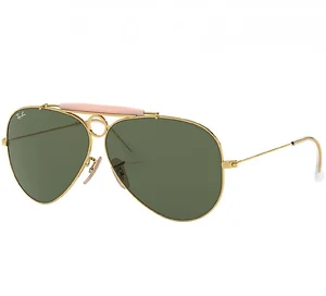 Ray Ban Ray-Ban RB3138-001 Unisex Polished Gold Pilot Green