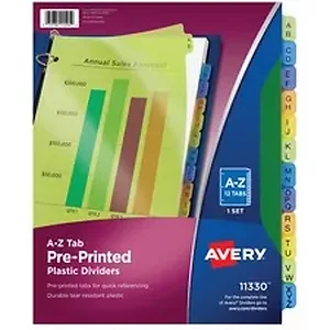 AVE 11330 | Avery Dennison Avery® Preprinted A-Z Plastic