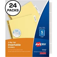 Avery AVE 11113 Averyreg; Big Tab Insertable Dividers - 120 X Divider(