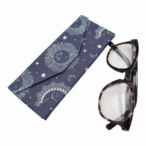 Real 8738 Sun, Moon  Stars Leather Glasses Case - Halloween Theme