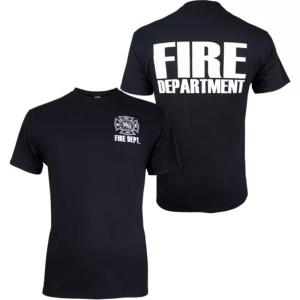 Fox 64-615 S Black Fire Department Logo T-shirt - Small Size