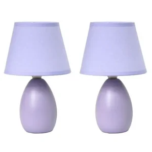 All The Rages Inc Mini Egg Oval Purple Ceramic Table Lamp