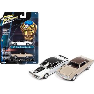 Johnny JLPK014-JLSP171B 1971 Dodge Charger Super Bee White And 1971 Ch