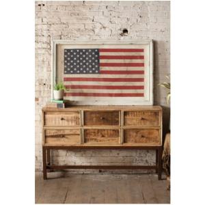 Kalalou CLA1003 Large Framed American Flag Under Glass 47.5 X 31.5t