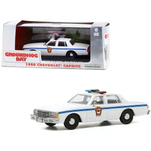 Greenlight 86584 1980 Chevrolet Caprice Punxsutawney Police White Grou