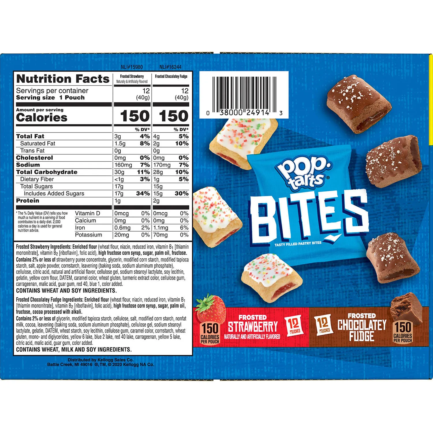 Kelloggs KEB 24913 Pop Tarts Bites Variety Pack - Chocolatey Fudge, St