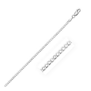 Unbranded 07460-24 14k White Gold 2.6mm Curb Chain - 24 Inch Length