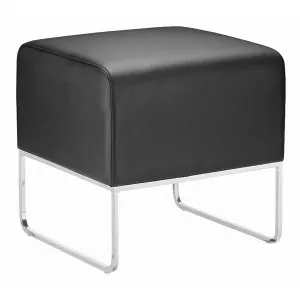 Zuo 103003 Plush Ottoman Black