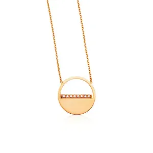 Unbranded 67963-18 14k Rose Gold Circle Necklace With Diamonds Size: 1