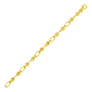 Unbranded 68960-7.5 Bracelet With Alternating Round And Oval Links In 