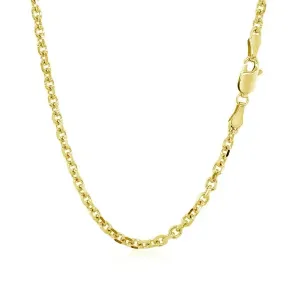 Unbranded 58622-24 3.1mm 14k Yellow Gold Diamond Cut Cable Link Chain 