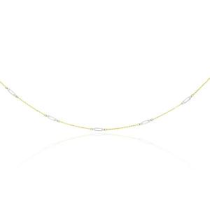 Unbranded 79076-36 14k Two-tone Gold Long Open Oval Station Chain Neck