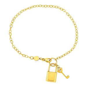 Unbranded 70848-7.5 Bracelet With Lock And Key In 14k Yellow Gold Size