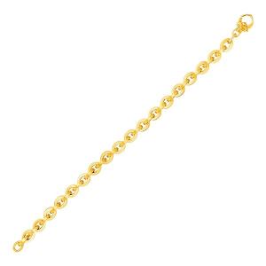 Unbranded 55664-7.5 Shiny Oval Link Bracelet In 14k Yellow Gold Size: 