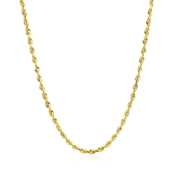 Unbranded 87586-16 2.5mm 14k Yellow Gold Solid Diamond Cut Rope Chain 