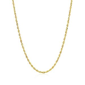 Unbranded 44349-24 2.0mm 14k Yellow Gold Solid Diamond Cut Rope Chain 