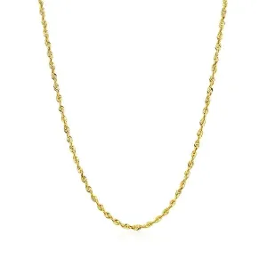 Unbranded 44349-30 2.0mm 14k Yellow Gold Solid Diamond Cut Rope Chain 