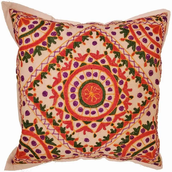 Wild CC108 Indian Mirror Work Chandrama Cushion Cover Design Home Acce