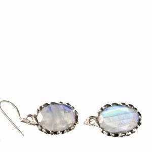 Wild 3UHMSTN158 Fine Indian Divine Moonstone Dangle Earrings