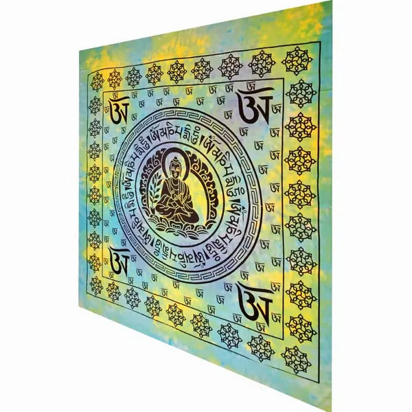 Wild TAPD325 Buddhist Om Symbol Full Size Tapestry Wall Hanging With S