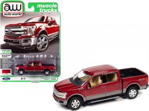 Autoworld 64322-AWSP078A 2019 Ford F-150 Lariat 4x4 Pickup Truck Ruby 