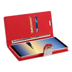 DFC02-SAMNOTE8RD | Samsung Reiko Red Rhinestone Wallet Case