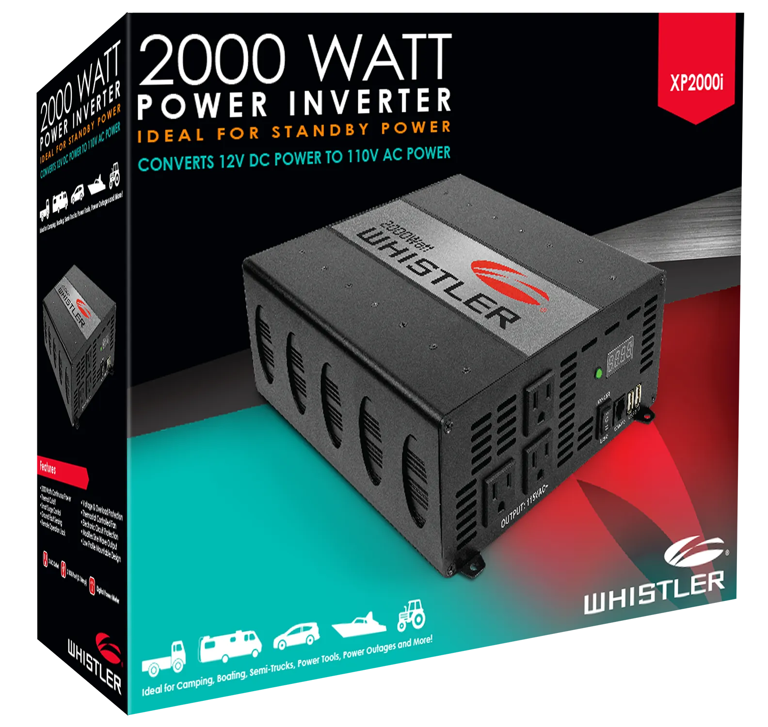 Whistler XP2000I Power Inverter 2000w 3out