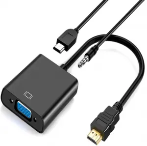 4xem 4XHDMIVGAAPB 8-inch Hdmi To Vga Adapter With Audio And Usb Power