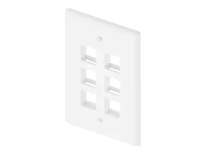WP-6P-WHT | Unc Group Llc 6-Port Wall Plate, Single Gang,