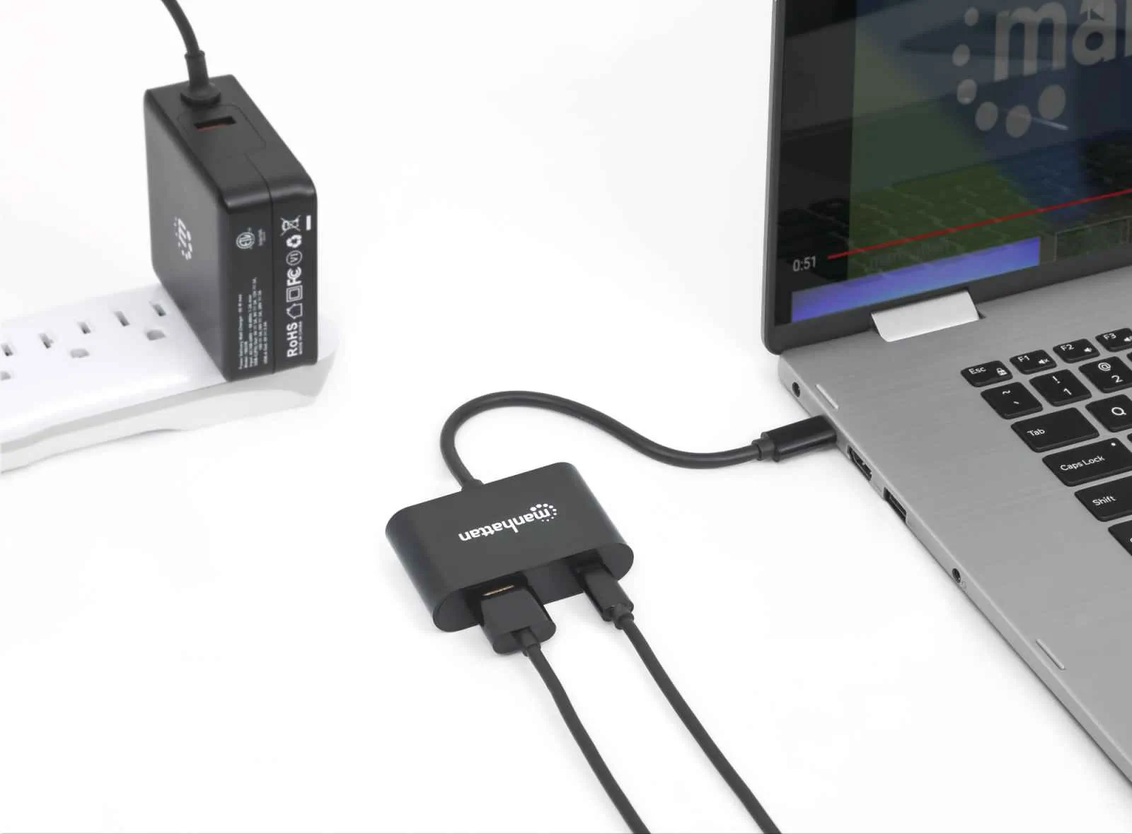 Manhattan 153416 Usb-c To Hdmi Converter With Pd Port