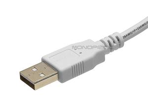 Monoprice 8609 Usb 2.0 A M To A M Cable 1.5ft - White