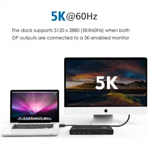 4xem 4XUG69PD1 Slim Usb-c Dual 4k Docking Station With Power Delivery