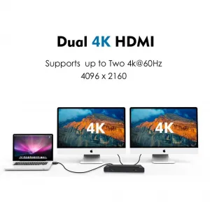 4xem 4XUG69PD1 Slim Usb-c Dual 4k Docking Station With Power Delivery