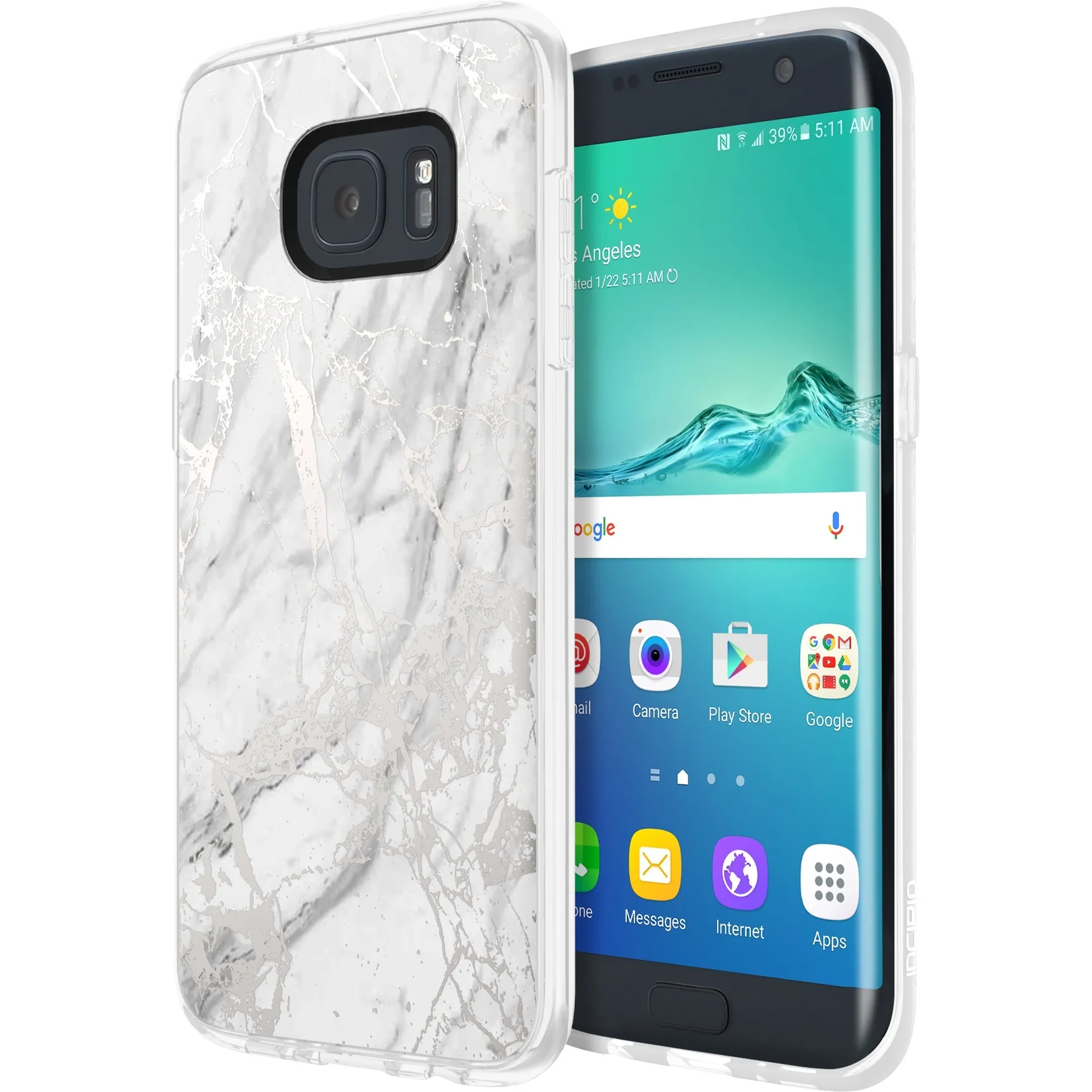 Ipio SA-740-BKS Inc Design Series Marble - Back Cover For Cell Phone -