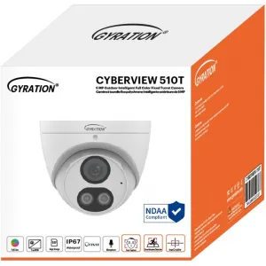 Gyration CYBERVIEW510T 5mp Cmos Adv-ai Dome Cam Ip67 12v  Poe Fixed Le