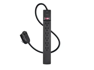 Monoprice 27033 6 Outlet Surge Protector Power Strip 6ft Cord, 2 Port 