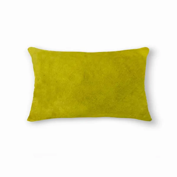 Homeroots.co 316867 12 X 20 X 5 Yellow Cowhide - Pillow