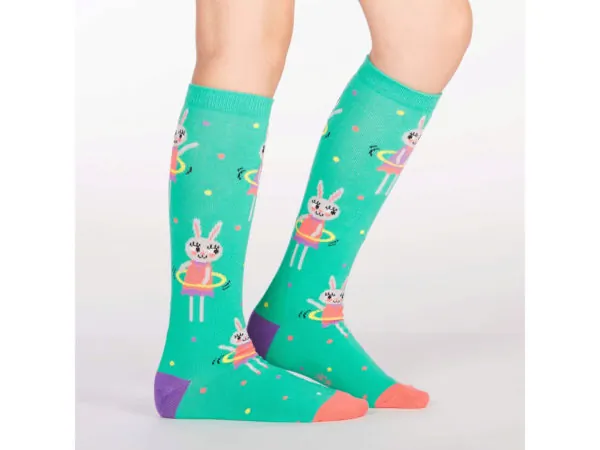 Bulk DB416 Sock It To Me Junior Knee Hoola Hoopin039; Bunnies Socks