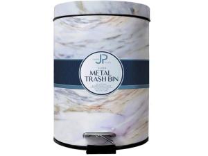 Bulk DC239 Jade Park 5 Liter Marble Pink Metal Trash Bin