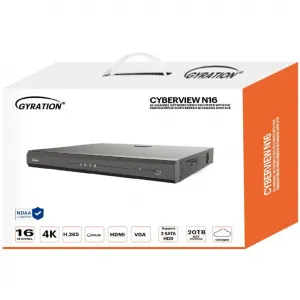 Gyration CYBERVIEWN16 16ch Nvr H.265 4k No Hdd  Poe, 2 Sata Interface