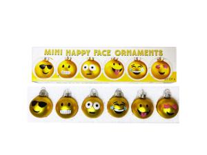 Bulk KA873 Set Of 6 Mini Happy Face Hanging Ornaments