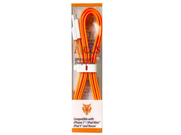 Bulk HX528 Lycus 4 Foot 8 Pin Iphone Charging Cable In Orange