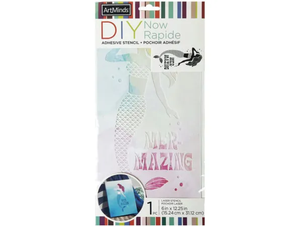 Bulk CH984 Artminds Stencil Adhesive Plastic 6x12 Mermaid