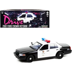 Greenlight 13610 2001 Ford Crown Victoria Police Interceptor Black And